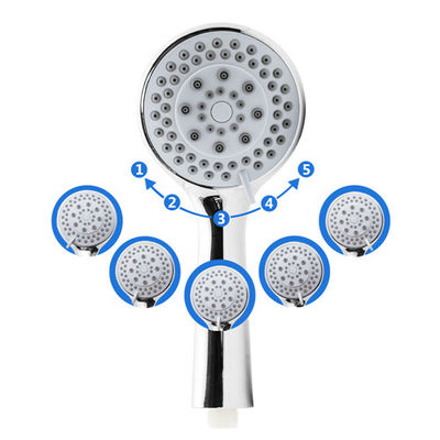 Pommeau de douche de précipitations de 5 modes fonctionnels avec la longueur tenue dans la main 146cm de tuyau de douche fournisseur