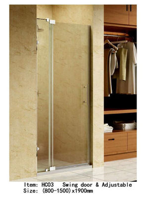 Style en verre Frameless droit d'ouverture de charnière de 3 de panneaux portes de douche avec la barre réglable de soutien fournisseur